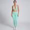 Custom Sporty deep-V halterneck sports bra Manufacturer | Full-Length Leggings Supplier