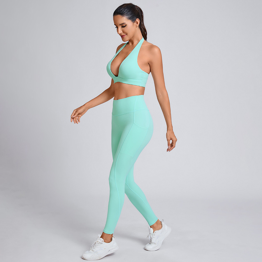 deep-V halterneck sports bra Manufacturer