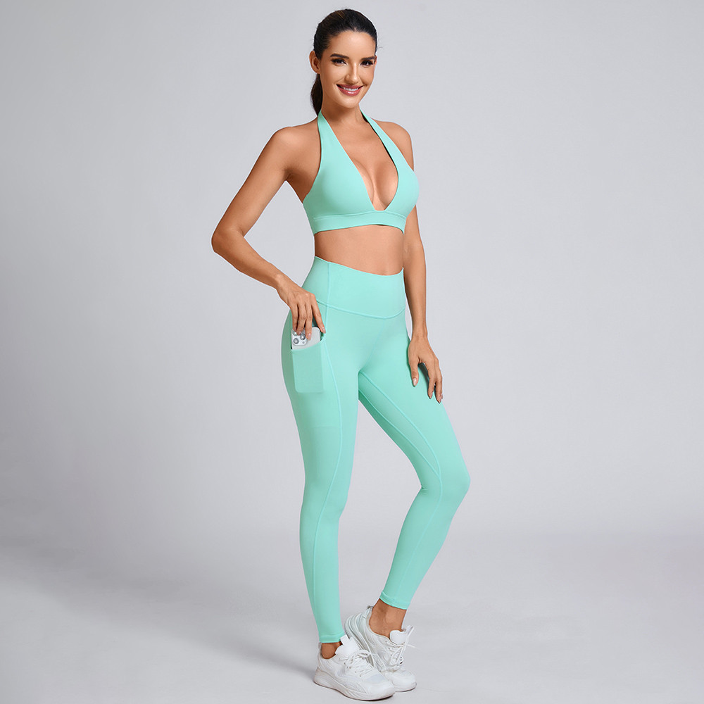 deep-V halterneck sports bra Manufacturer