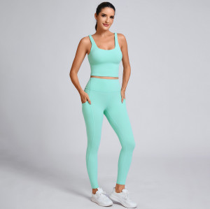 Custom U-neckline sports bra Manufacturer | Workout twisted sports braSupplier
