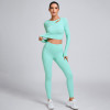 Custom slim-fitting long-sleeved top Manufacturer | High-Waisted Leggings Set Supplier