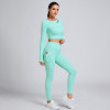 Custom slim-fitting long-sleeved top Manufacturer | High-Waisted Leggings Set Supplier