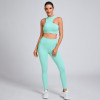 Custom Sleeveless irregular cuts Sports Bra Manufacturer | High-Waisted Leggings Set Supplier