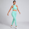 Custom Sleeveless irregular cuts Sports Bra Manufacturer | High-Waisted Leggings Set Supplier