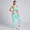 Custom Sleeveless irregular cuts Sports Bra Manufacturer | High-Waisted Leggings Set Supplier