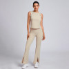 Custom Lightweight and Smooth hollowed-out Crop Top Manufacturer | Flare Pants Supplier