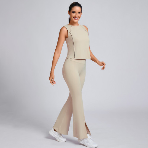 Custom Lightweight and Smooth hollowed-out Crop Top Manufacturer | Flare Pants Supplier