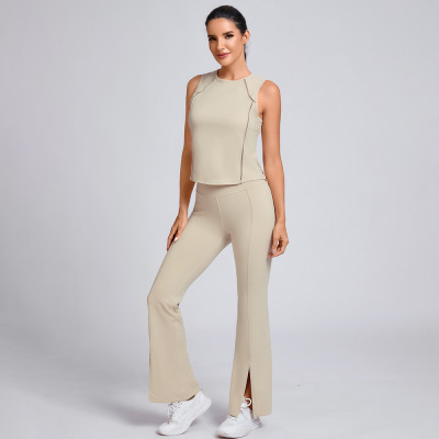 Custom Lightweight and Smooth hollowed-out Crop Top Manufacturer | Flare Pants Supplier