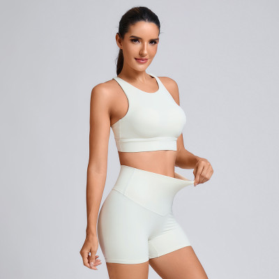 Custom Racerback Sports Bra and Shorts Manufacturer | High-waisted shorts Supplier
