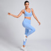 Custom Outfit 2 PCS Sports Colorblock Yoga Set Manufacturer | Running Fitness Set Supplier