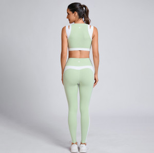 Custom Color Block Yoga Set Manufacturer | Breathable Pilates Fitness Gym Wear Supplier