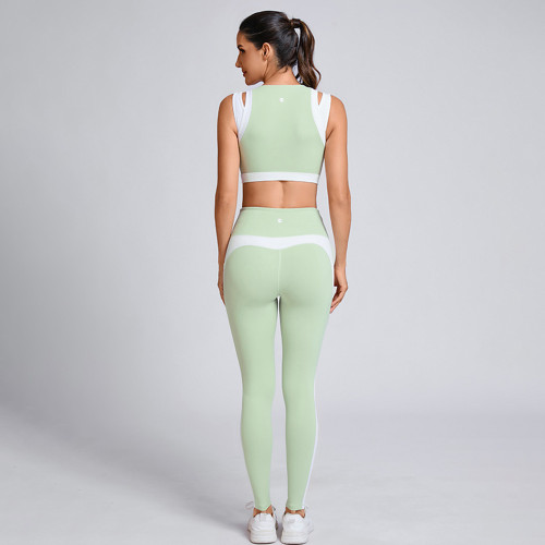 Custom Color Block Yoga Set Manufacturer | Breathable Pilates Fitness Gym Wear Supplier