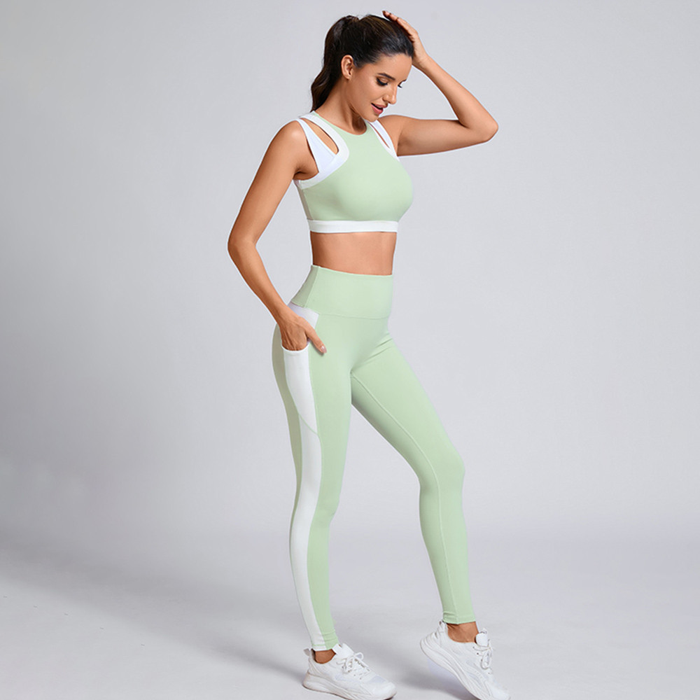 Color Block Yoga Set Manufacturer 
