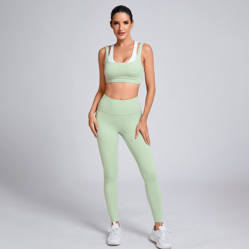 Custom Two Tone Pilates Training Yoga Set Manufacturer | Breathable Workout Gym Clothings Supplier