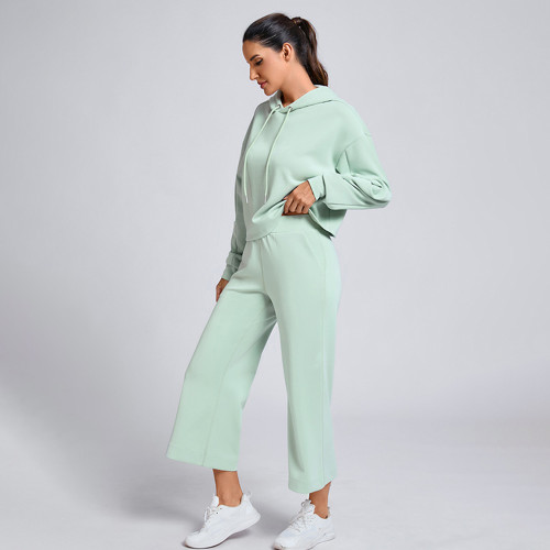 Custom Loose Hoodie Sweatsuit Manufacturer |  Wide Leg Pants Sweatsuit Supplier