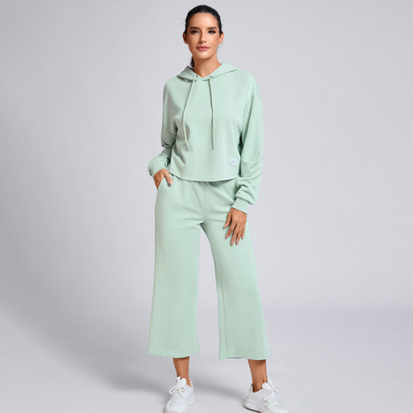 Custom Loose Hoodie Sweatsuit Manufacturer |  Wide Leg Pants Sweatsuit Supplier