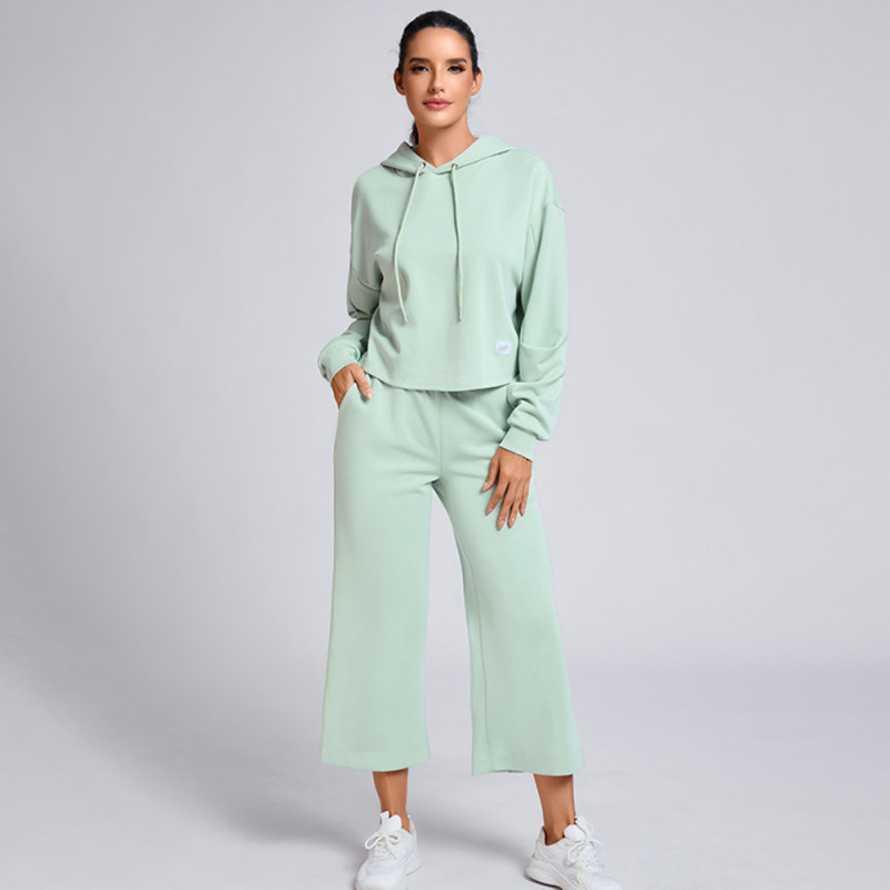 Custom Loose Hoodie Sweatsuit Manufacturer | Wide Leg Pants Sweatsuit Supplier