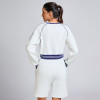Custom Contrast Striped Cropped Sweatshirt Manufacturer | Sportswear Shorts Supplier