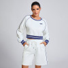 Custom Contrast Striped Cropped Sweatshirt Manufacturer | Sportswear Shorts Supplier