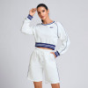 Custom Contrast Striped Cropped Sweatshirt Manufacturer | Sportswear Shorts Supplier