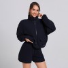 Cropped Zip up Sweatshirt Manufacturer | Custom Women Tracksuit Set Supplier