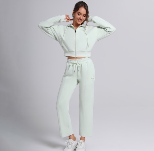 Oversized Cropped Zip Hoodie  Manufacturer | Training Running Sweatsuit Supplier