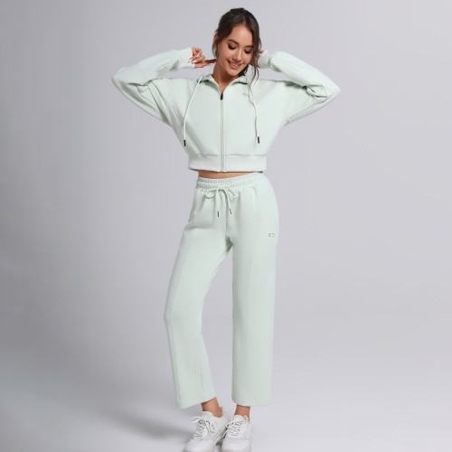 Oversized Cropped Zip Hoodie Manufacturer | Training Running Sweatsuit Supplier