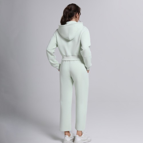 Oversized Cropped Zip Hoodie Manufacturer | Training Running Sweatsuit Supplier