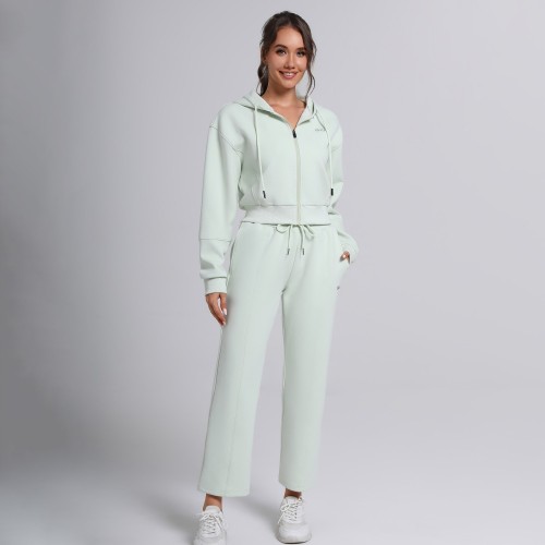 Oversized Cropped Zip Hoodie Manufacturer | Training Running Sweatsuit Supplier