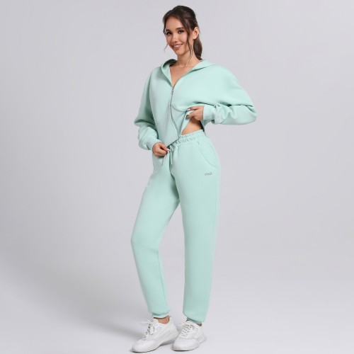 Oversized 2 Piece Zip up Hoodie Manufacturer | Jogger Pants Athletic Wear Vendor