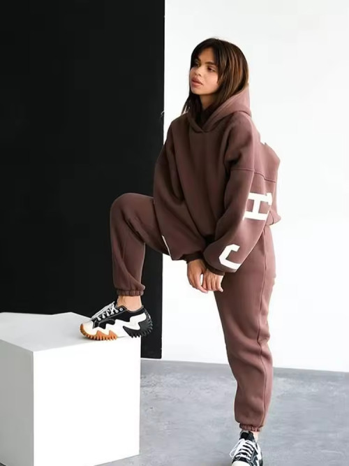 Custom Puff Printing Hoodie Set Manufacturer | 2 Two Sweat Pants Jogger Set suppliers