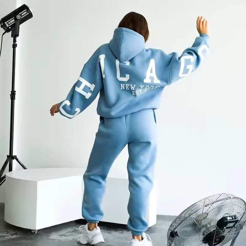 Puff Printing Hoodie Set Manufacturer 