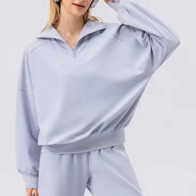 Custom Quarter Zipper Hoodies Manufacturer |  Zip Stand Neck Sweatshirts suppliers