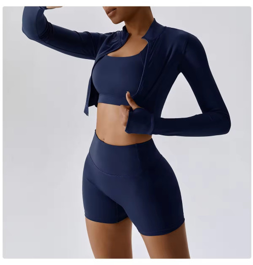 Custom Fitness Wear Sets Zipper Jacket Manufacturer | Nake Feeling Yoga Suit supplier