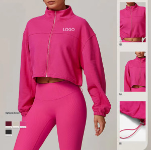 Custom Polyester Warm Sports Jacket Manufacturer | Warm Running Fitness Sweatshirt supplier