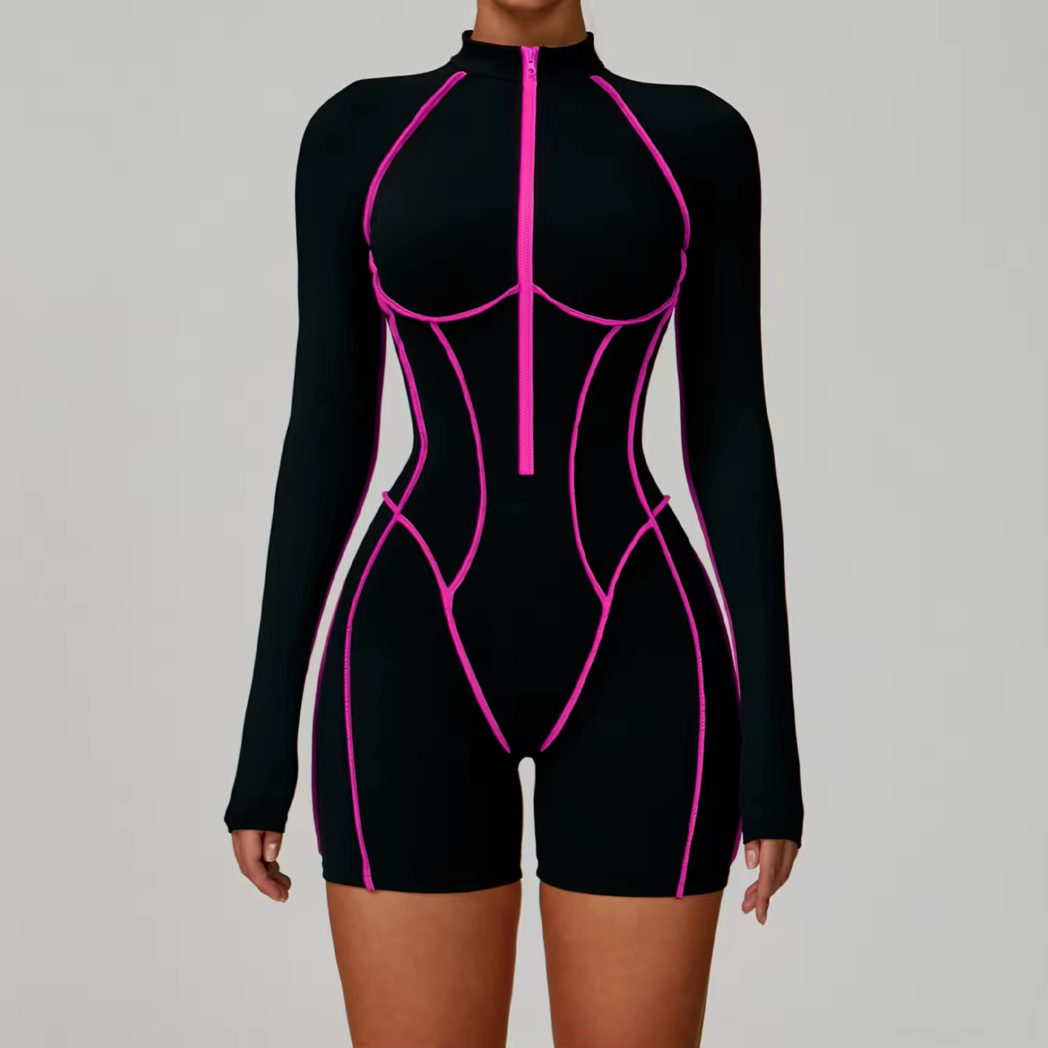 Zip up Workout Yoga Custom Jumpsuit manufacturer