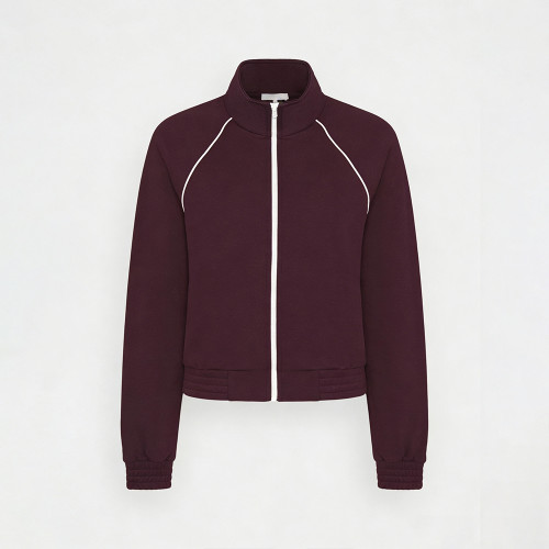Custom Wholesale Raglan Sleeve Sport Jacket Manufacturer | Contrast Trim Athletic Jacket supplier