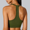 Ruched Front Halter Yoga Bra Manufacturer | Criss-cross Back Sports Bra supplier