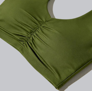 Ruched Front Halter Yoga Bra Manufacturer | Criss-cross Back Sports Bra supplier