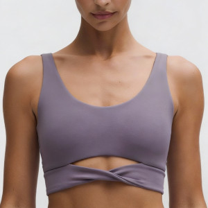 OEM Twist Front Sports Bra Manufacturer | Cut-out Back Yoga Top supplier
