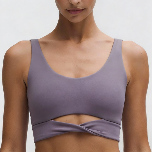 OEM Twist Front Sports Bra Manufacturer | Cut-out Back Yoga Top supplier