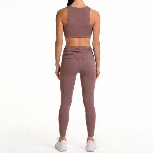 Wholesale Twist Detail V-Neck Yoga Bra Manufacturer | Gym Set Workout Wear Factory