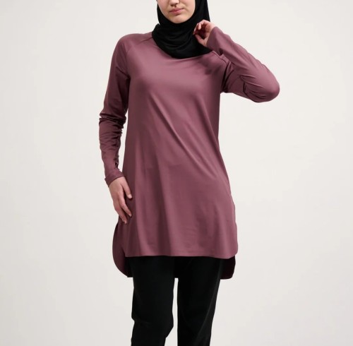 Modest Sportswear Longline Yoga Top Manufacturer | Muslim Activewear Supplier