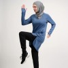 OEM Longline Tunic Women Modest Sportswear Manufacturer | Hijab Quick Dry Yoga Top Supplier