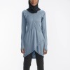 OEM Modest Sportswear Half-Zip Longline Tunic Manufacturer | Layer Tulip Hem Yoga Top Supplier
