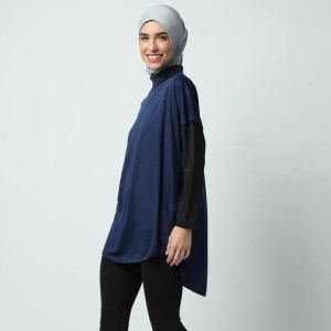 Custom Mock Layered Modest Activewear | Modest Breathable Modest Running Gym Top Supplier