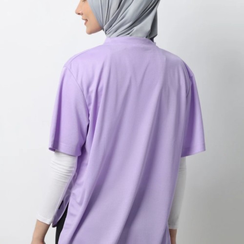 Custom Mock 2-Piece Yoga T-Shirt Loose Supplier | Modest Breathable Modest Running Gym Top Supplier