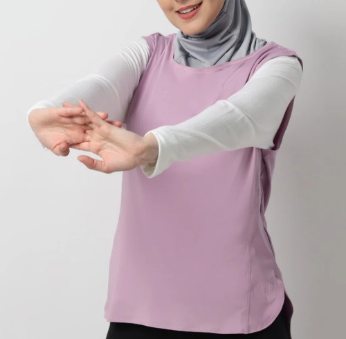 Custom Mock 2-Piece Yoga T-Shirt Loose Supplier | Loose Fit Workout Tunic Supplier