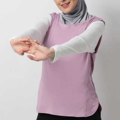 Custom Mock 2-Piece Yoga T-Shirt Loose Supplier | Loose Fit Workout Tunic Supplier