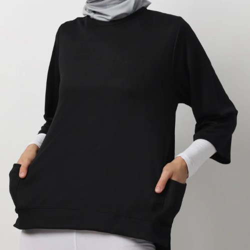 Custom OEM Modest Sportswear Supplier | Loose Fit Longline Workout Tunic Supplier